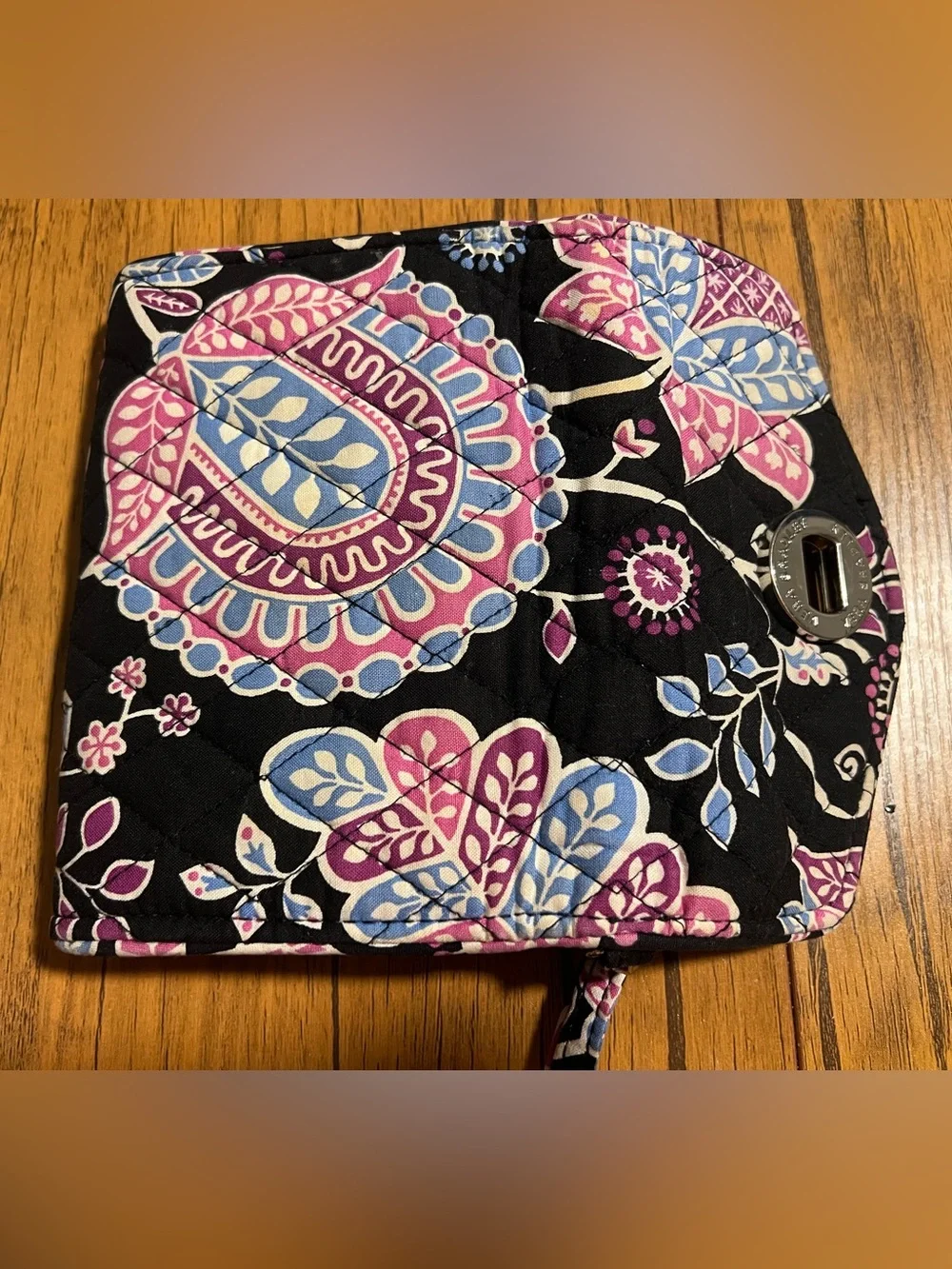 Vera Bradley Retired “Alpine Floral” Print Turn Lock & Zip Wristlet Wallet